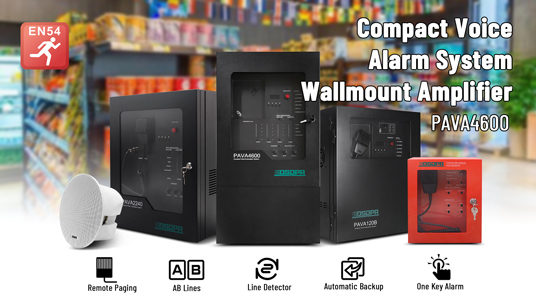 PAVA4600 Compact Voice Alarm System Wallmount Amplifier