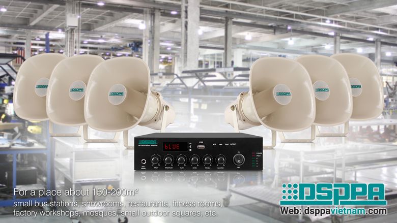 Amply liền Mixer MP120UB công suất 250W hỗ trợ USB, Bluetooth phát nhạc, thông báo nhà máy.jpg